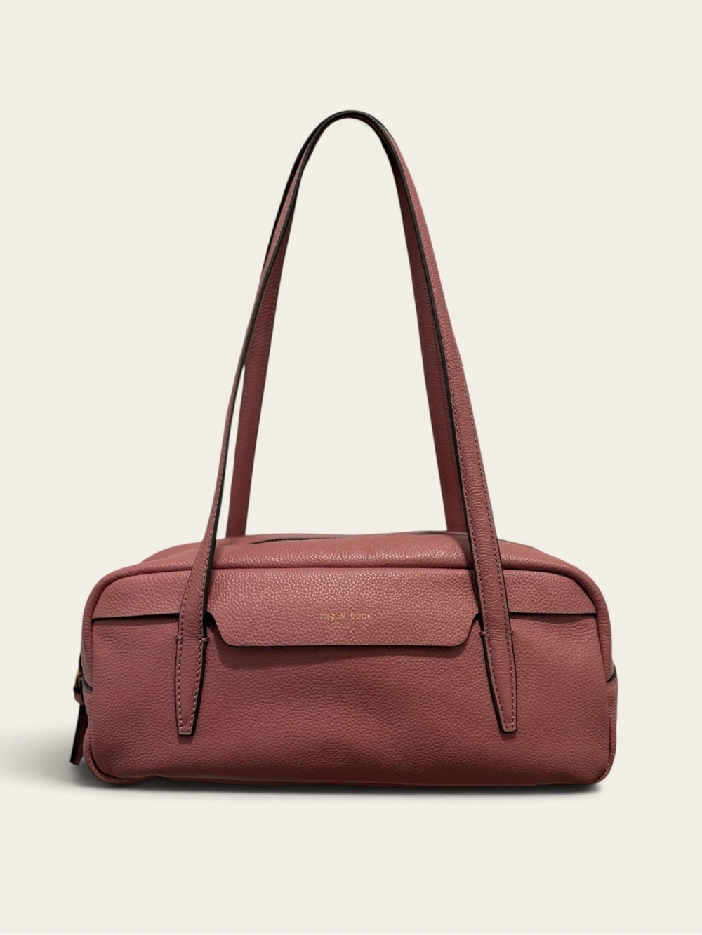 rag & bone Pebbled Leather Shoulder Bag in Mauve